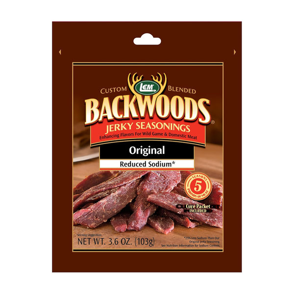 LEM Products Backwoods Reduced Sodium Original Jerky Seasoning, Ideal for Wild Game