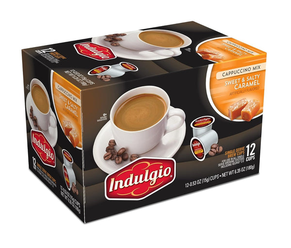 Indulgio Cappuccino, Sweet & Salty Caramel, 12-Count Single Serve Cup