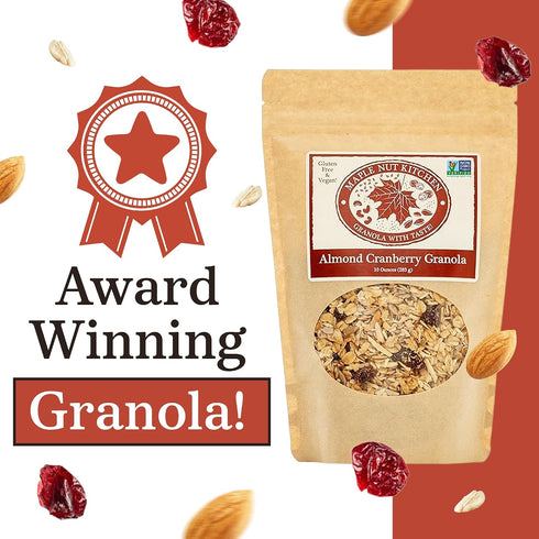 3 Pack Maple Nut Kitchen Almond Cranberry Granola Crunchy, Delicious, Artisan Granola with Gluten Free Oats, Almonds