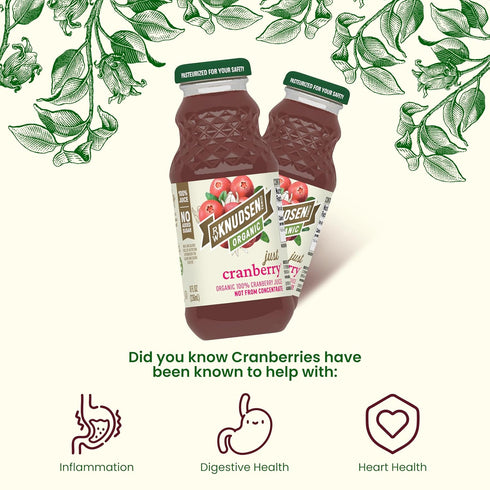 8 oz (12 Pack) R.W. Knudsen Organic Just Cranberry Juice, fl