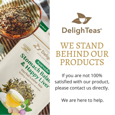 50 5oz DelighTeas Stomach & Liver Tea | Ayurvedic Herbal Blend for Digestion | Organic Milk Thistle, Fennel, Ginger