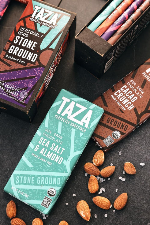 Pack 2.5 oz (4 count), Taza Chocolate Organic Seriously Good Dark Chocolate Bar Variety Bundle, Vegan