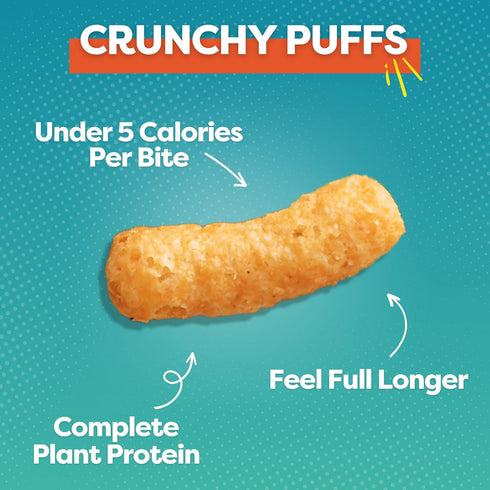 1 Oz (Pack 12) Pnuff Crunch Peanut Butter Puffs - Healthy Snacks, Low Calorie Snacks, Gluten Free Snacks, Vegan, High