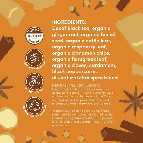 Oat Mama Lactation Tea - Chai Spice for Breastfeeding Moms, Organic Support for Milk Supply Increase