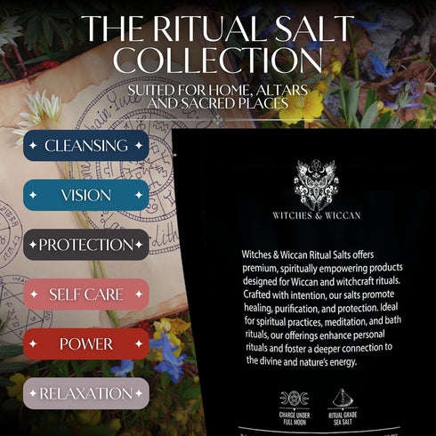 Pack Ritual Salt Starter Collection for Ceremony and Spell Handcrafted Negative Energy Protection Crystals