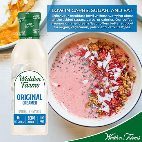 2-Pack, 12 oz Walden Farms Original Coffee Creamer Zero Calorie, Fat-Free, Sugar-Free, Low Carb, Keto-Friendly
