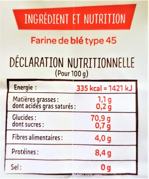 Francine T45 1kg Farine de ble Fluide - French Imported Original Fluid Wheat Flour