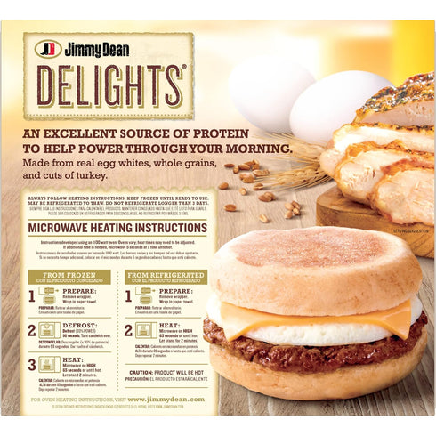 Jimmy Dean 4 Count (Frozen) Delights Turkey Sausage, Egg White and Cheese English Muffin Breakfast Sandwiches