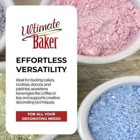 (4oz Ultimate Baker Powdered Sugar - Naturally Colored Icing Sugar for Icing & Frosting, Extra Fine Grain