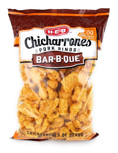 Clementine Creek (Pack 5) 5oz HEB Chicharrones Pork Rinds BAR-B-QUE Flavor of | Keto Snacks, Low Carb, High Protein