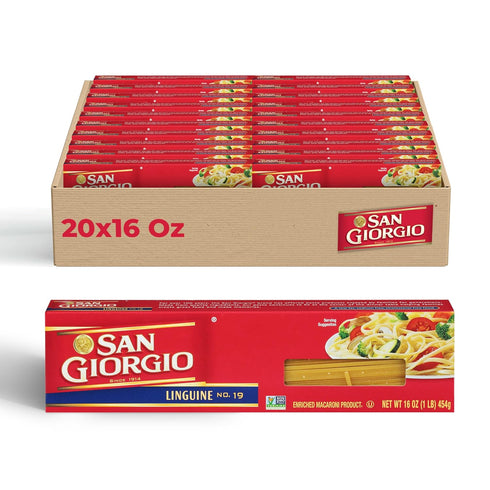San Giorgio Linguine Pasta, 20 Pack (16 oz Boxes), Traditional Pasta Noodles