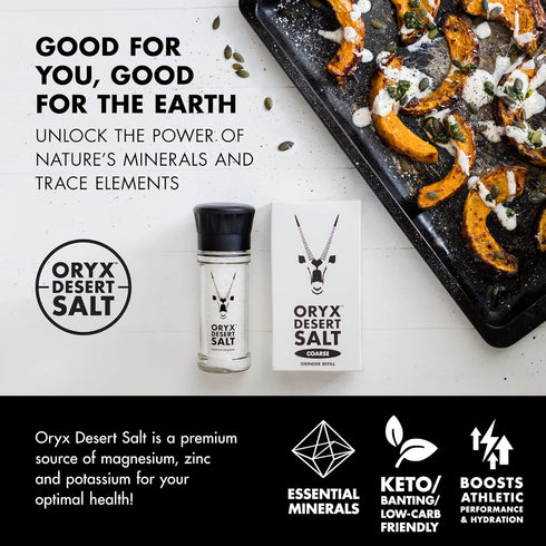 3.52 oz Oryx Desert Salt Grinder - Ceramic Mill for Coarse Kosher Salt - Naturally Organic Seasoning - Alternative