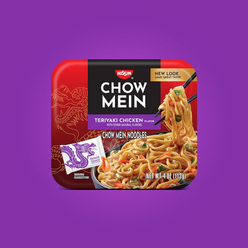 Nissin Chow Mein Teriyaki, Chicken - 4 Ounce (Pack of 8)
