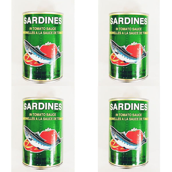 Generic Sardines in Tomato Sauce, 15 oz Can, Pack of 4