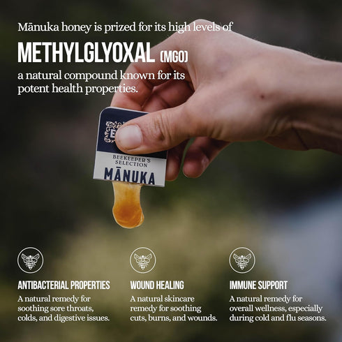 Packets 263+ 24 0.18oz 10+ Manuka Emporium Raw Manuka Honey MGO | x Single-Serve Snaps | Certified Monofloral New