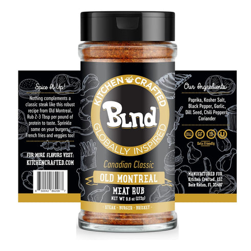 Kitchen Crafted - BLND Canadian Classic Old Montreal Meat Rub, Seasonings for Cooking Steak Meat, 9.6 oz