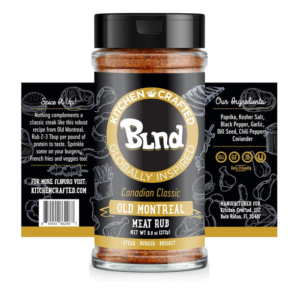 Kitchen Crafted - BLND Canadian Classic Old Montreal Meat Rub, Seasonings for Cooking Steak Meat, 9.6 oz
