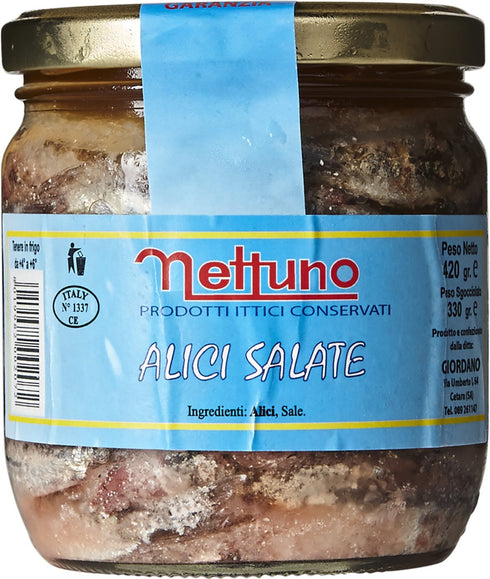 Nettuno Salted Anchovies Cetara, Campania, Italy - 14.8 oz