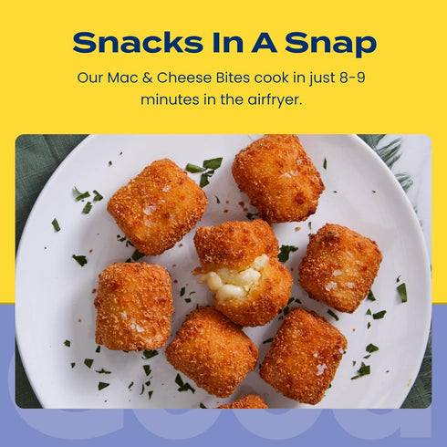 Frozen 8oz Feel Good Foods Three Cheese Mac & Cheese Bites Gluten-Free Vegetarian Appetizer