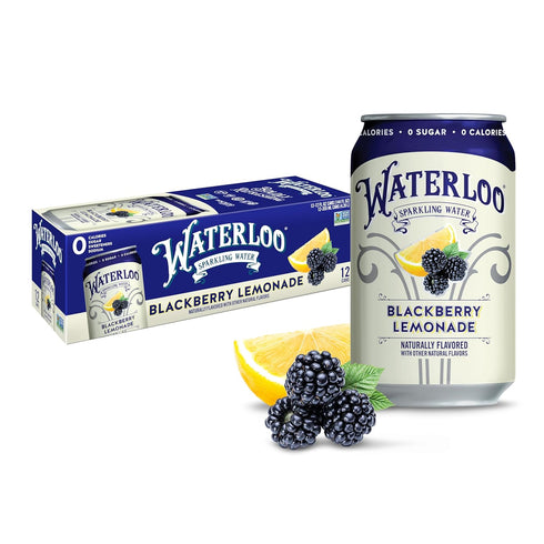 Waterloo Sparkling Water, Blackberry Lemonade Naturally Flavored, 12 Fl Oz Cans (Pack