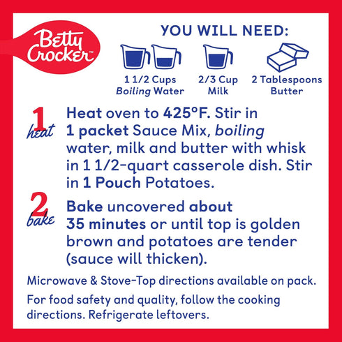 Pack, 8 oz Betty Crocker Scalloped Casserole Potatoes, Made with Real Cheese, Twin Box