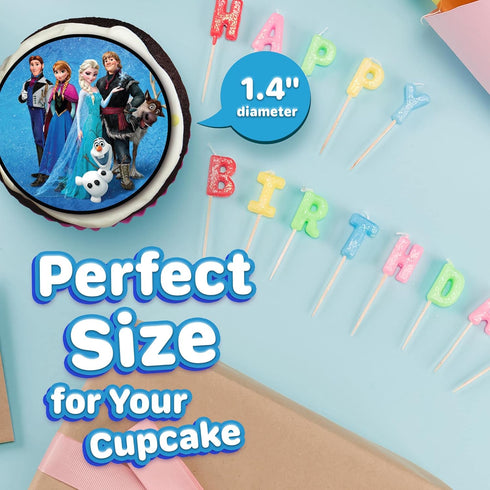 30 x Edible Cupcake Toppers - Winter Princess Party Collection of Edible Cake Decorations, Uncut Wafer Sheet Prints