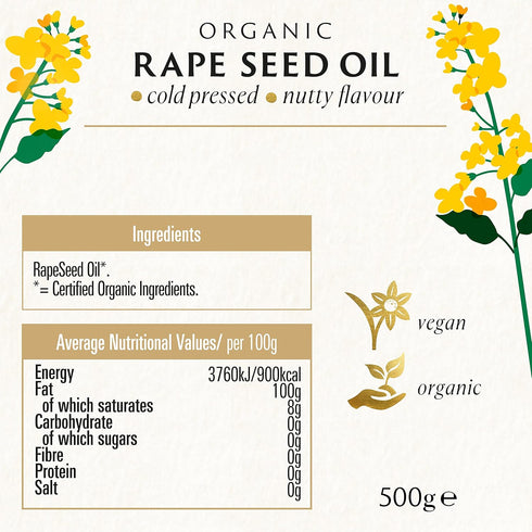 Biona 500ml Organic Oil - Rapeseed Oil Cold-pressed