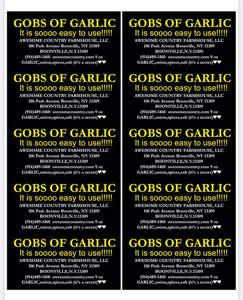 Generic COUNTRY AWESOME FARMHOUSE LLC Gobs of Garlic TUB of Seasoning Mix, All-Natural Garlic Blend, Made in NY