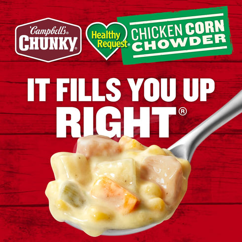 18.8 Oz Campbell's Chunky Soup, Healthy Request Chicken Corn Chowder Soup, Can
