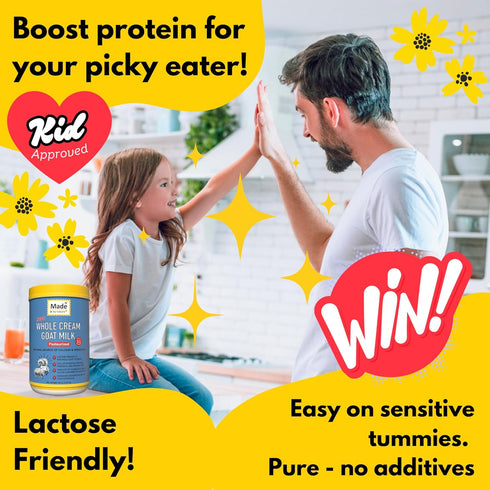 16 oz 53 Made by Nature Pure Whole Cream Goat Milk Powder - - Lactose Friendly, Easy Digestion, Calcium, Prebiotics