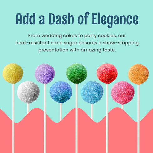 4 OCreme Sanding Sugar for Cookie Decorating Eye-Catching White Sugar Crystals for Unique Cake Toppings Extra Sugar