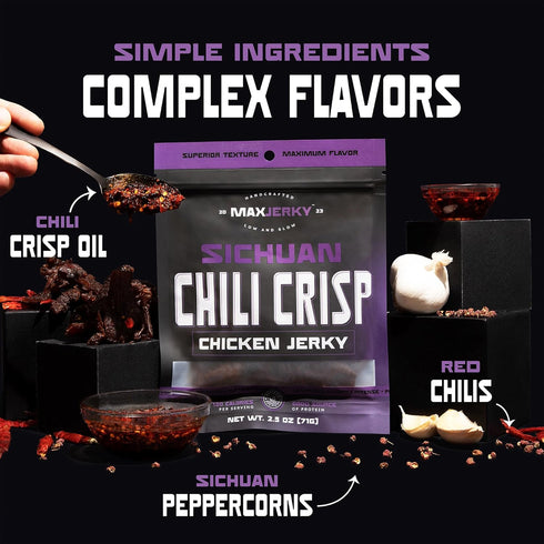 Pack, (4 Pack) MaxJerky Jerky Variety Montreal Maple Bacon, Texas BBQ Beef Jerky, New York Buffalo Chicken Jerky