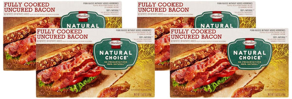 Natural Choice Hormel Fully Cooked Uncured Bacon, 2.5 Oz (Pack of 4)