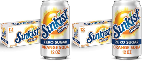 Sunkist Zero Sugar Orange Soda | 12 fl. oz. Cans | 12
