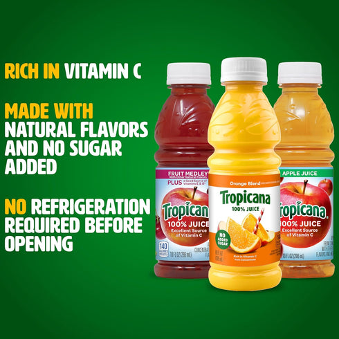 100% 3-flavor Pack,10 Oz (Pack 24) Tropicana Juice Classic Variety Fl