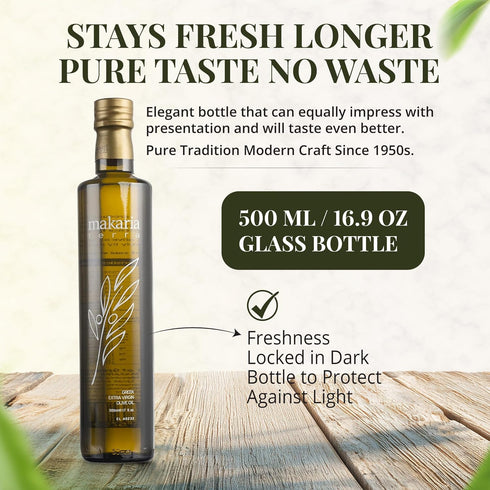 Makaria Terra 2025 2024/25 (500ml) , Greek Extra Virgin Olive Oil, NY International Olive Oil competition Gold Award!