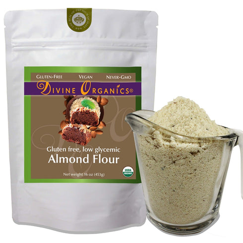 Divine Organics 16 oz Organic Almond Flour Powdered Gluten Free Non-GMO
