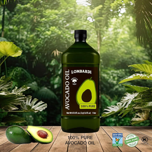 100% 2 LOMBARDI Pure Avocado Oil for Cooking - L