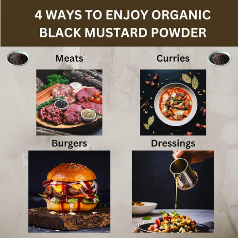 4 oz Organic Black Mustard Powder Fine Ground Spice for Bold Flavor Ideal for Cooking, Pickling & Marinades USDA