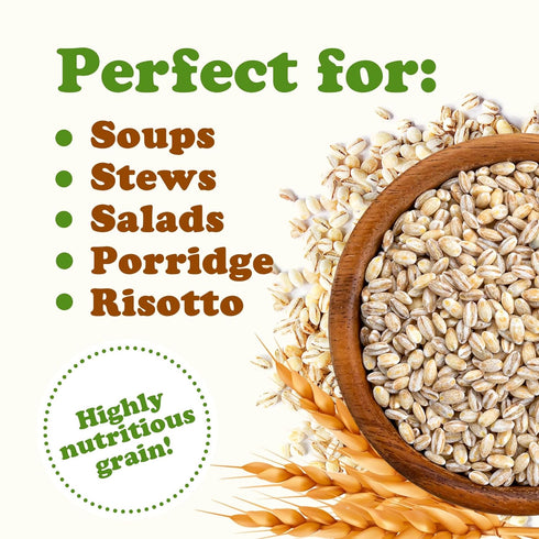 1.5 Food to Live Pearl Barley, Pounds Processed Hulled Barley, Cereal Grain, Kosher, Vegan, Bulk. Cooks Faster. High