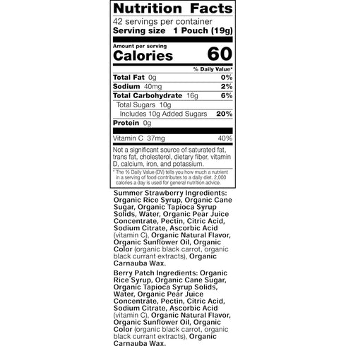 Summer Pack, 42 29.4 oz Annie's Organic Bunny Fruit Flavored Snacks, Strawberry and Berry Patch Variety Ct