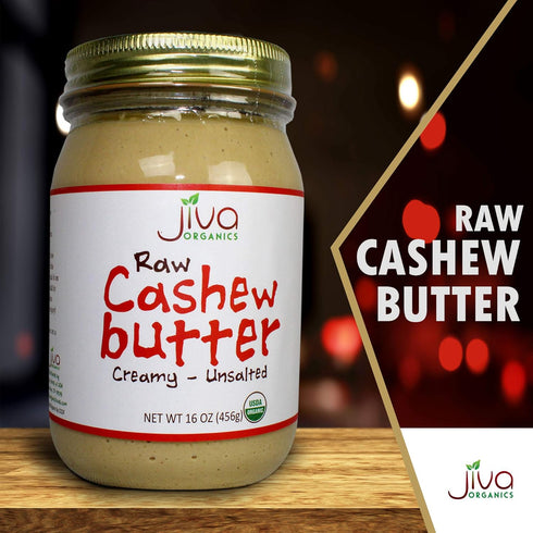 16-Ounce Jiva Organics RAW Organic Cashew Butter Jar