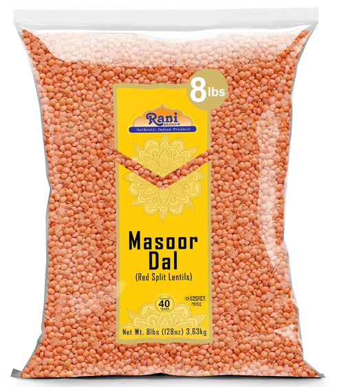 Rani Masoor Dal (Indian Red Lentils) Split Gram 128oz (8lbs) 3.63kg Bulk