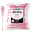 Pink Rock Candy Sticks Cherry Sugar Flavor, 24 Pack Bulk Individually Wrapped