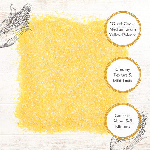 8.8 Pack 12 Roland Foods Medium Grain Yellow Polenta, Ounce Box