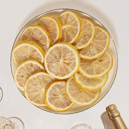 3oz/85gm 50 60 Dried Lemon Slices to Pcs, Citrus Dehydrated Fruit For Cocktails, Lemons For Cocktail and Decor