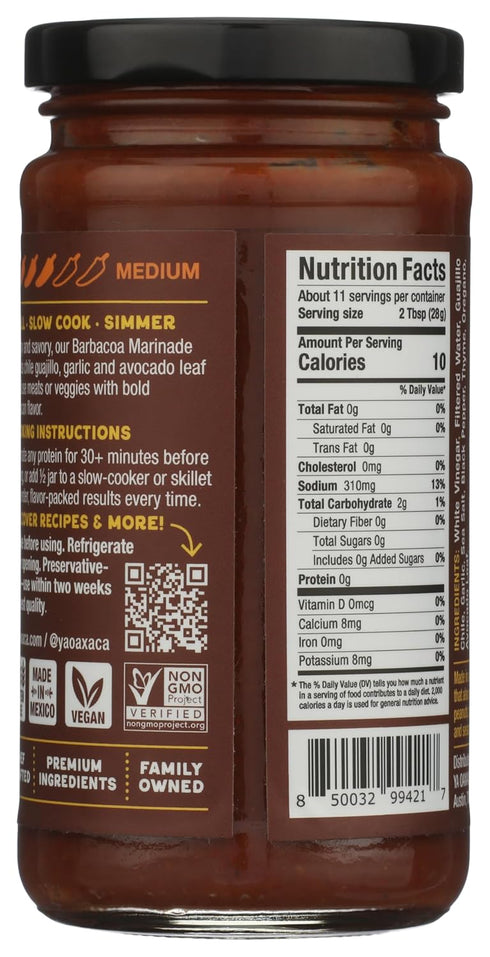 12oz Ya Oaxaca - Barbacoa Adobo Marinade - Rich & Complex Flavor - Made with Chile Guajillo & Avocado Leaf - Brush on