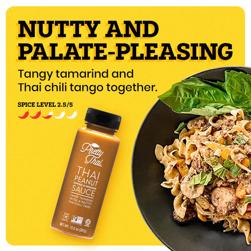 Pretty Thai Peanut Sauce, Gluten Free Certified Non-GMO Vegan Authentic Stir Fry, Dressing, Rice Seasoning, Condiment & Dipping Sauce, 100% Natural