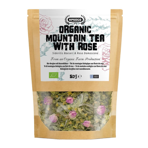 APSOGO Organic Mountain Tea with Rose - Herbal Infused Tea - Premium