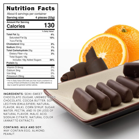 7 OZ Snackathon Dark Chocolate Orange Sticks, Resealable Bag, Soft Chewy Orange Jelly Centers Covered In Rich Dark